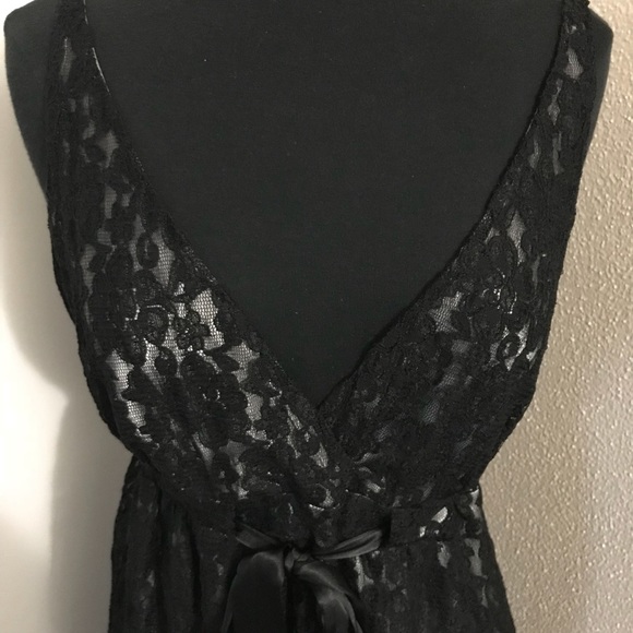 New York & Co. Black lace dress with silver slip. - Picture 2 of 7